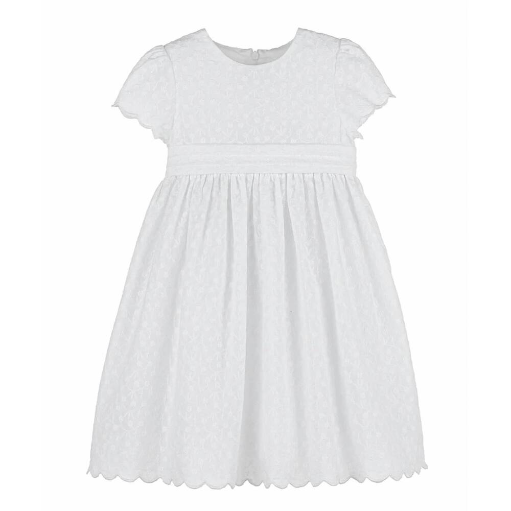NEW MARIA CASERO girls embroidered dress in white